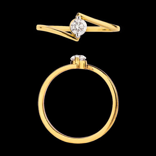 18K Yellow Gold Diamond Ring - 0.18ct VS-JK