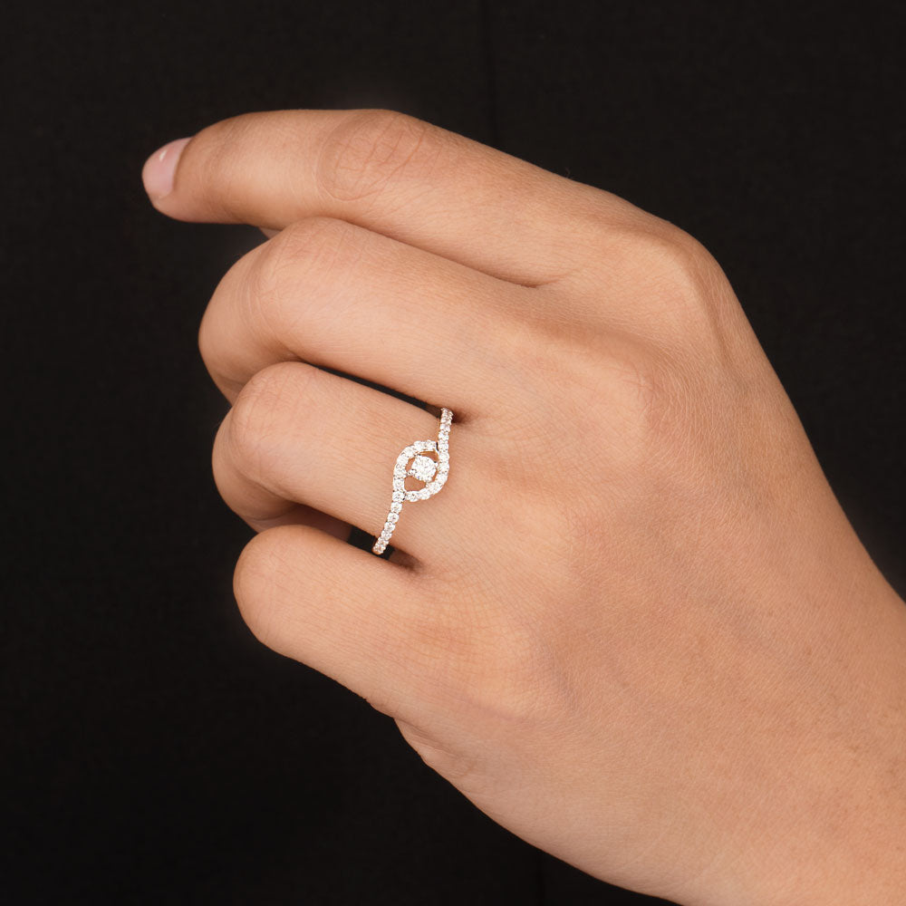 18K Rose Gold Diamond Ring - 0.32ct VS-SI-GH