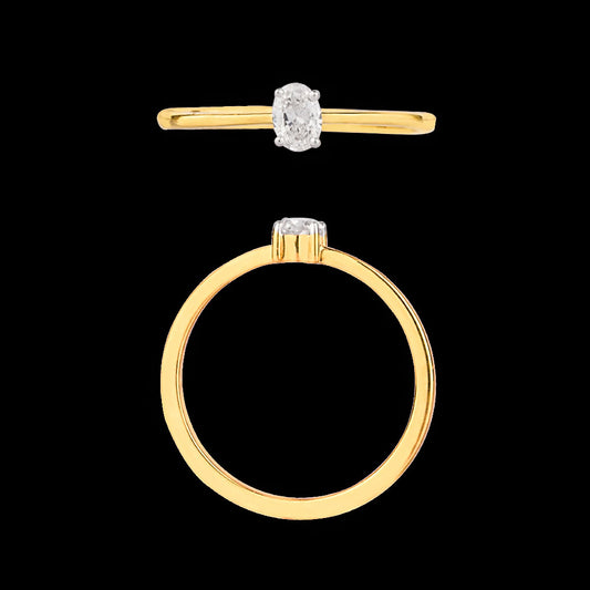 18K Yellow Gold Diamond Ring - 0.187ct VS-HI