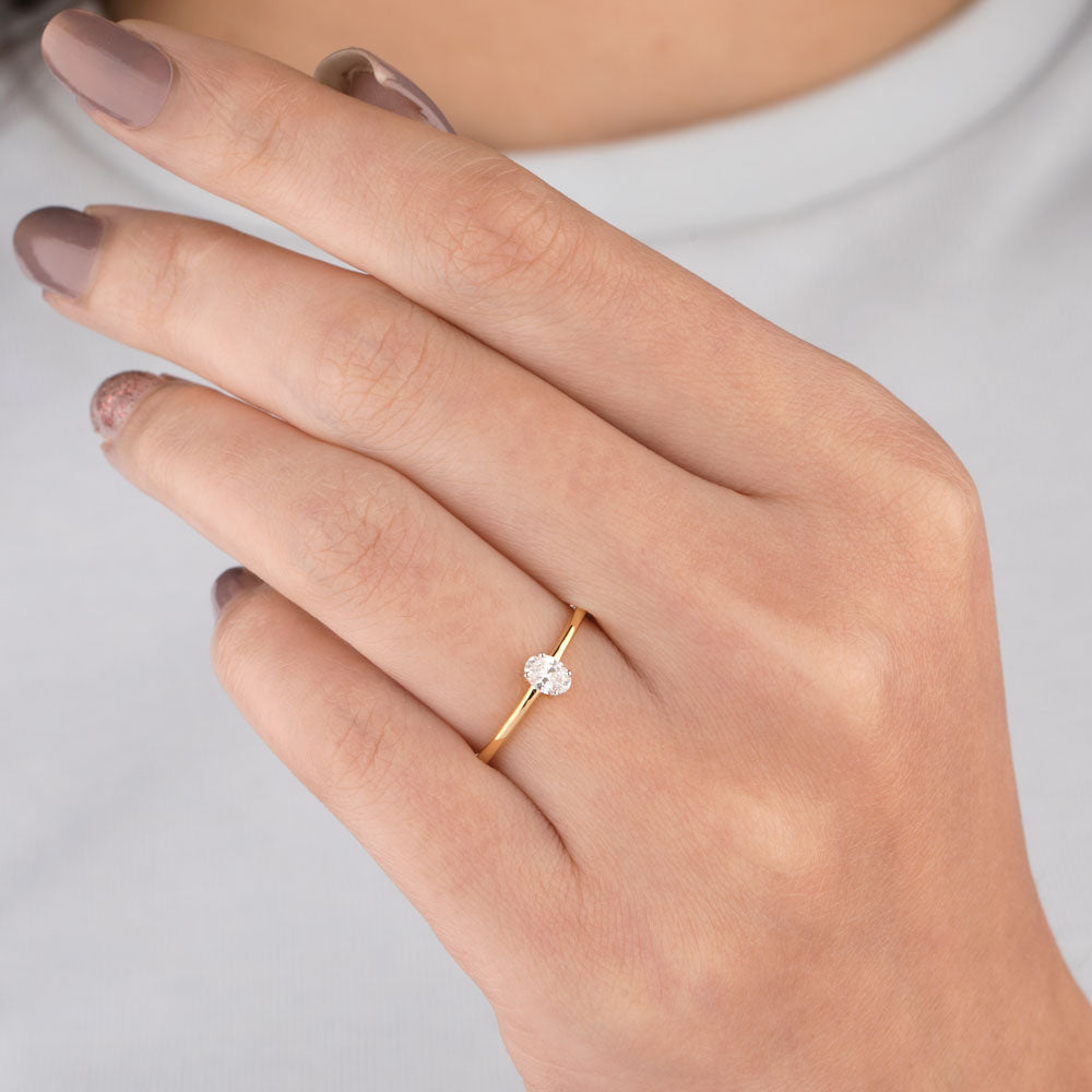 18K Yellow Gold Diamond Ring - 0.187ct VS-HI