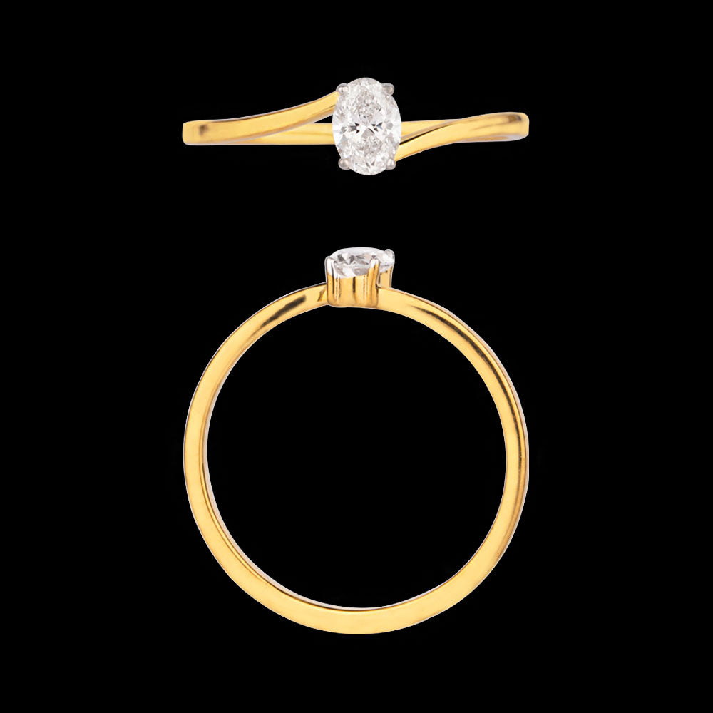 18K Yellow Gold Diamond Ring - 0.288ct VS-GH