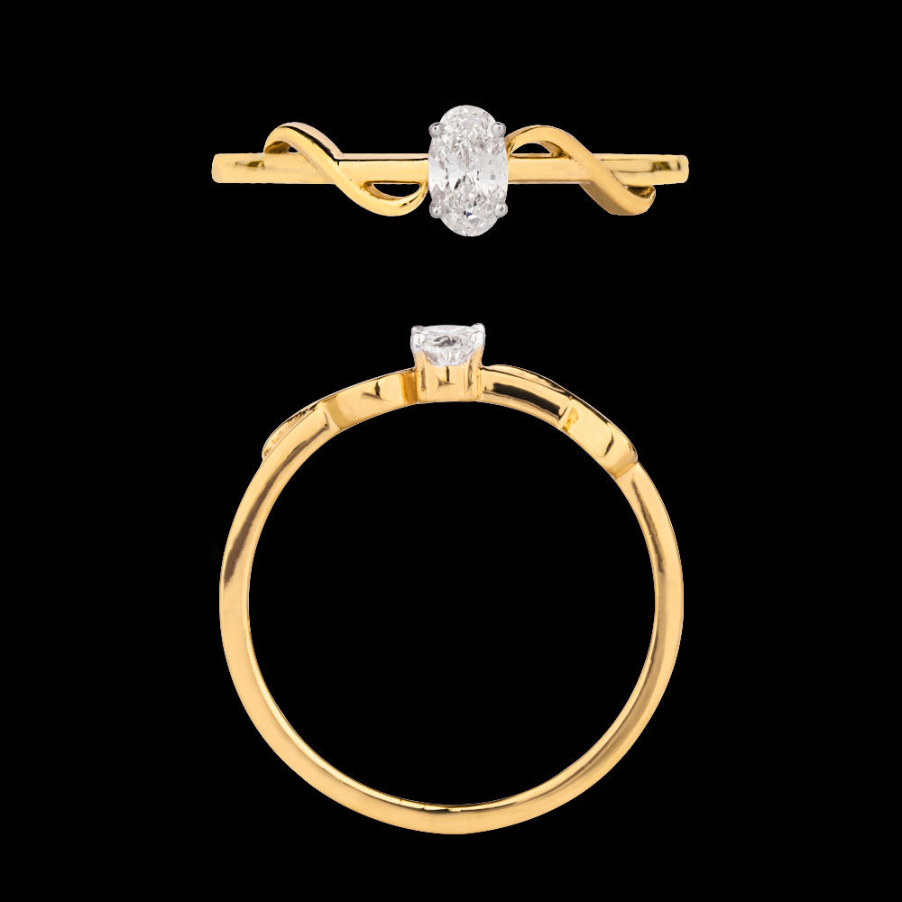 18K Yellow Gold Diamond Ring - 0.207ct VS-FG