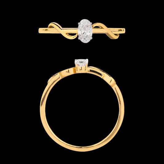 18K Yellow Gold Diamond Ring - 0.207ct VS-FG