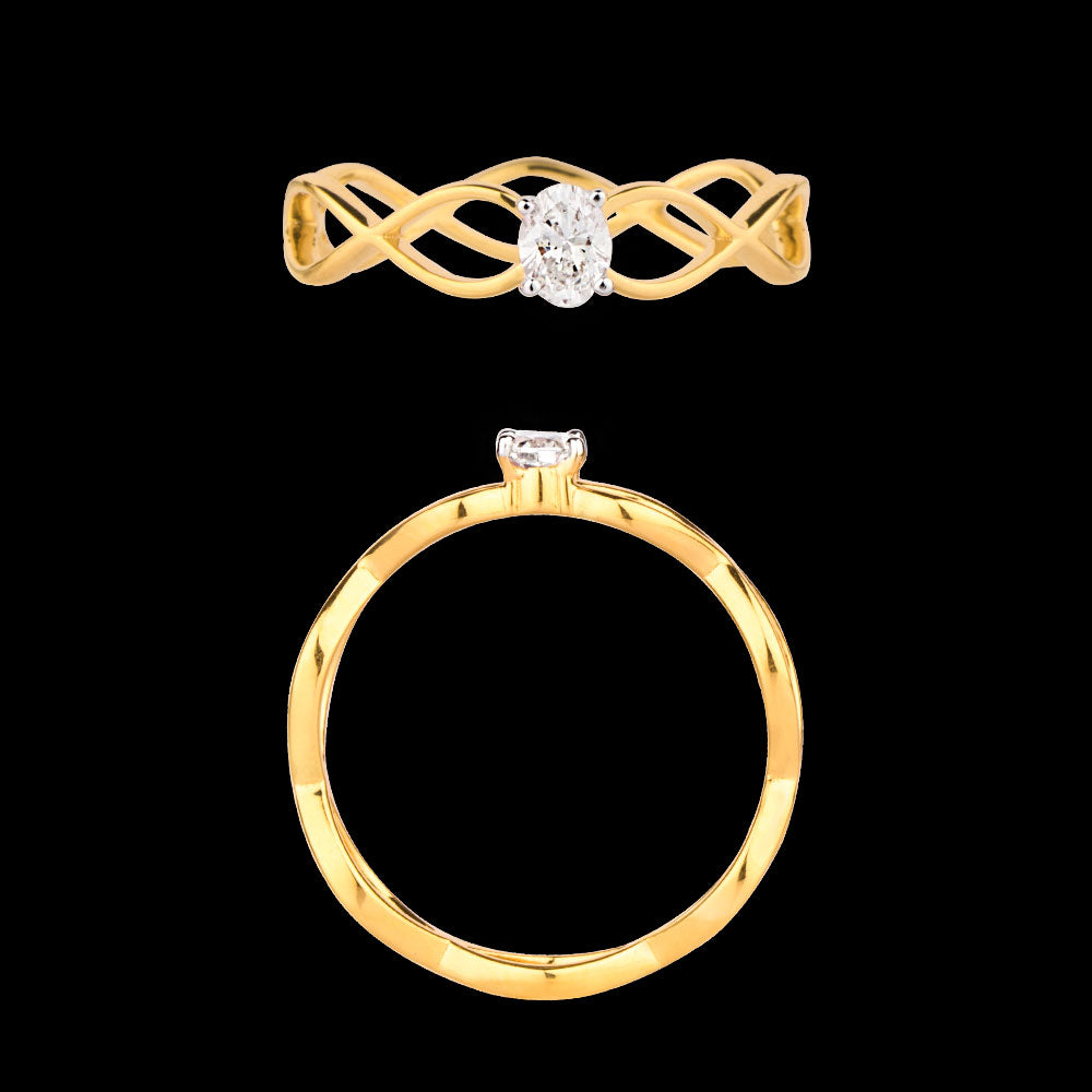 18K Yellow Gold Diamond Ring - 0.181ct SI-FG