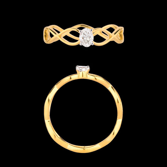 18K Yellow Gold Diamond Ring - 0.181ct SI-FG