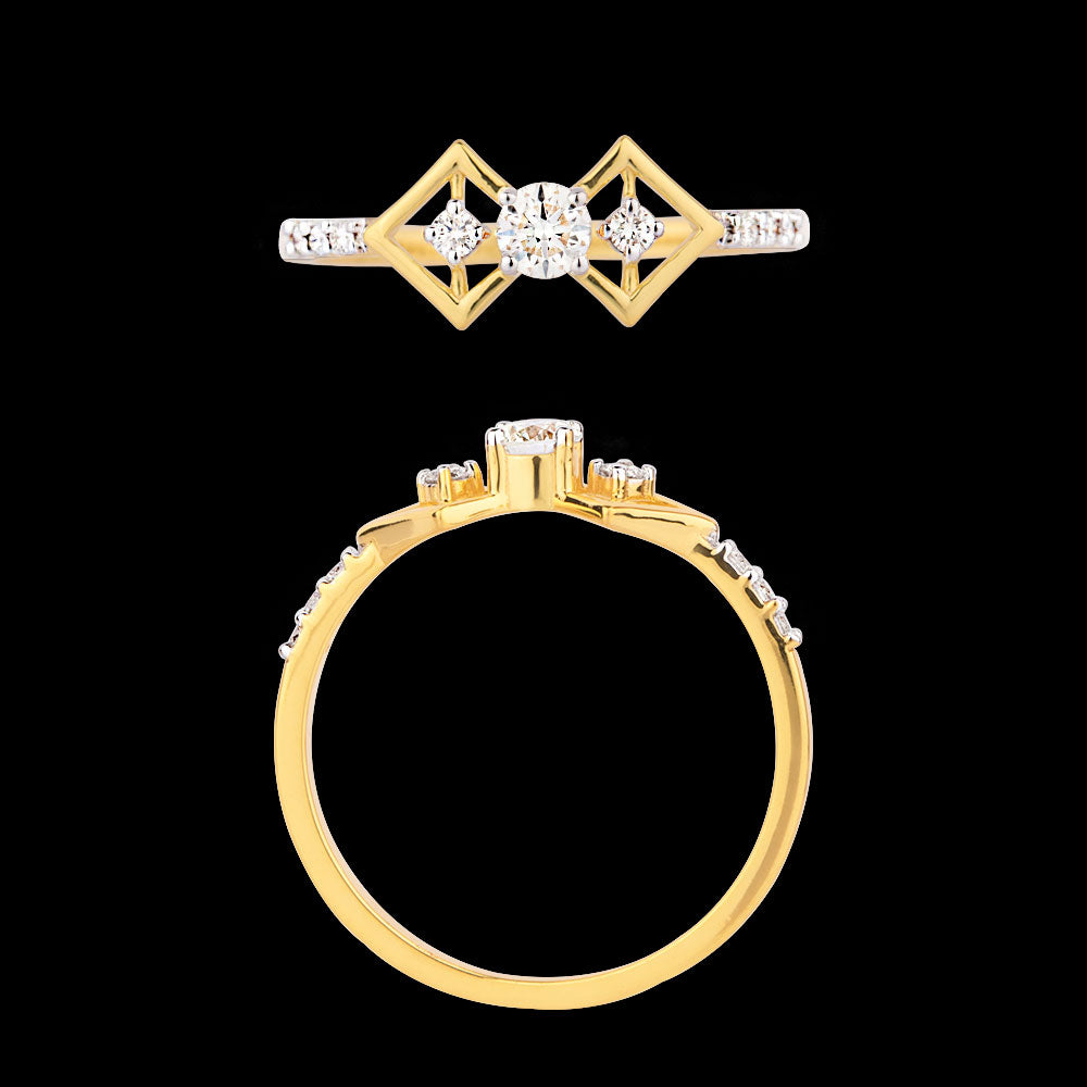 18K Yellow Gold Diamond Ring - 0.211ct VVS-VS-HI