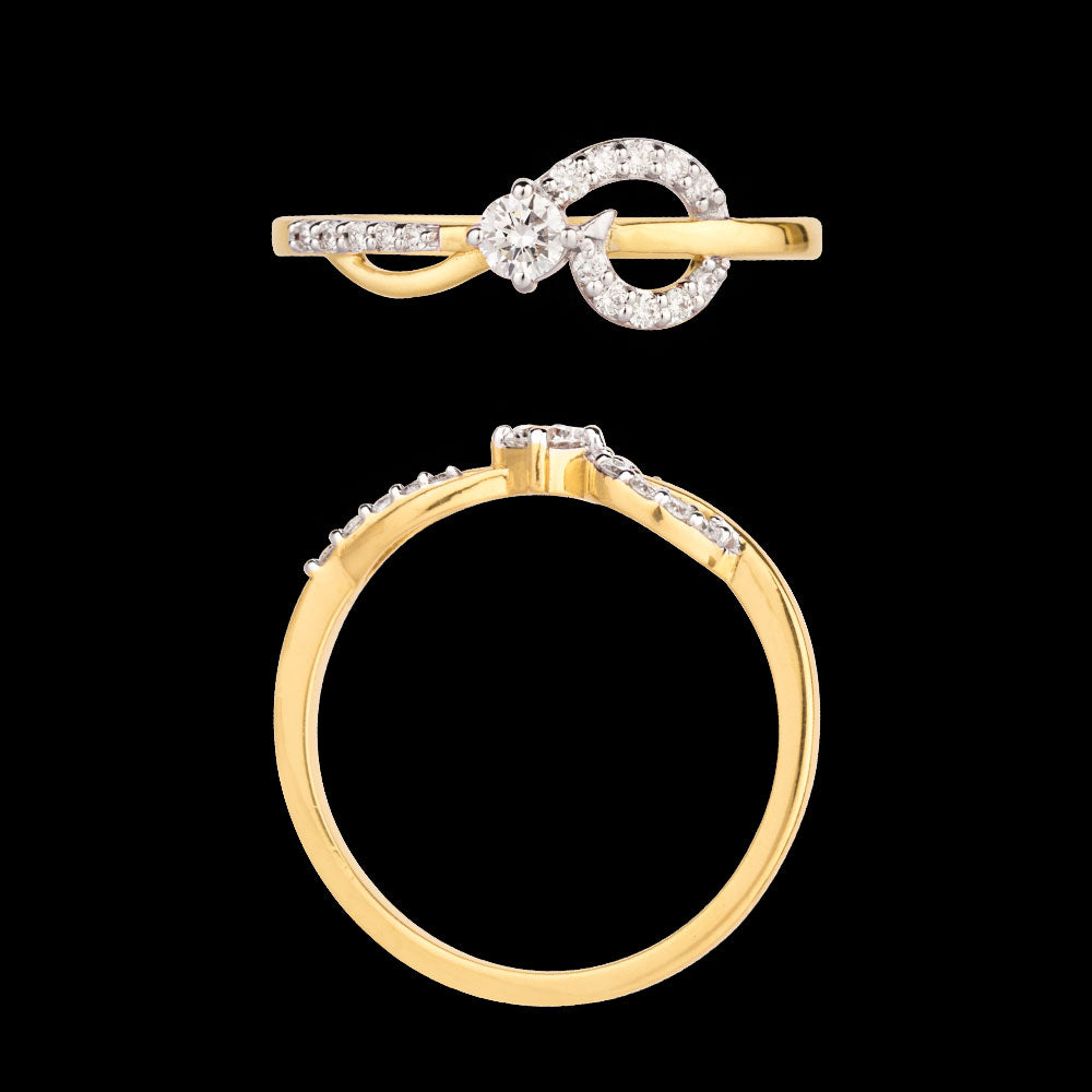 18K Yellow Gold Diamond Ring - 0.206ct VVS-VS-HI