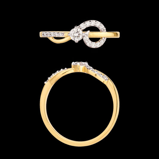 18K Yellow Gold Diamond Ring - 0.206ct VVS-VS-HI