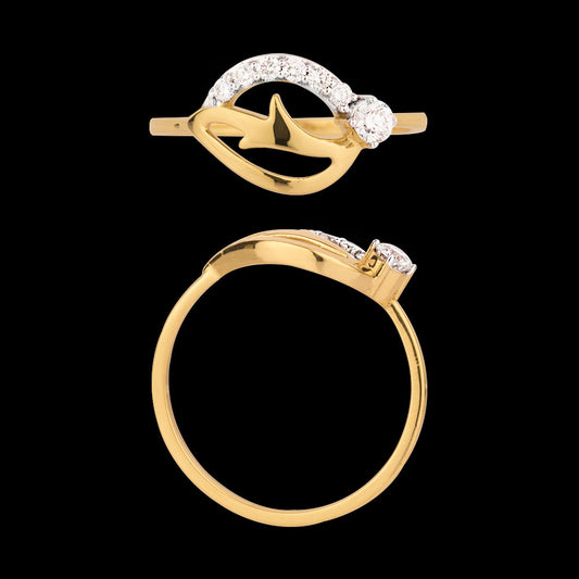 18K Yellow Gold Diamond Ring - 0.176ct VVS-VS-GH