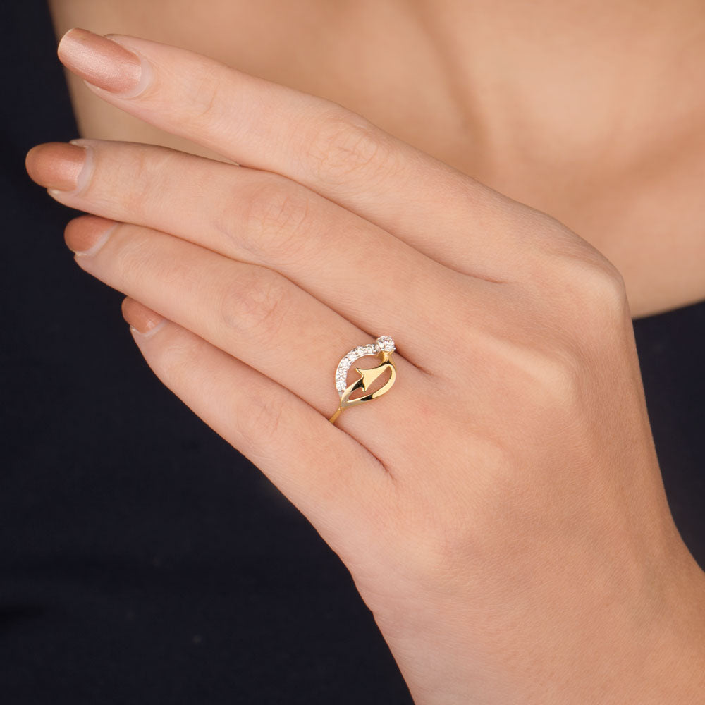 18K Yellow Gold Diamond Ring - 0.176ct VVS-VS-GH
