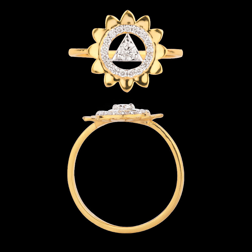 18K Yellow Gold Diamond Ring - 0.213ct VVS-VS-GH