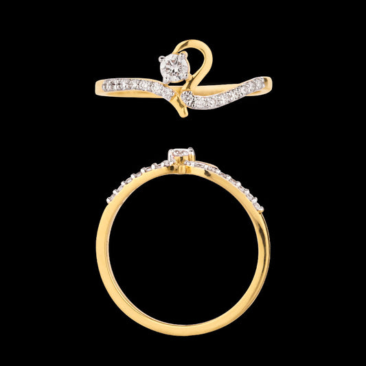 18K Yellow Gold Diamond Ring - 0.228ct VVS-VS-HI