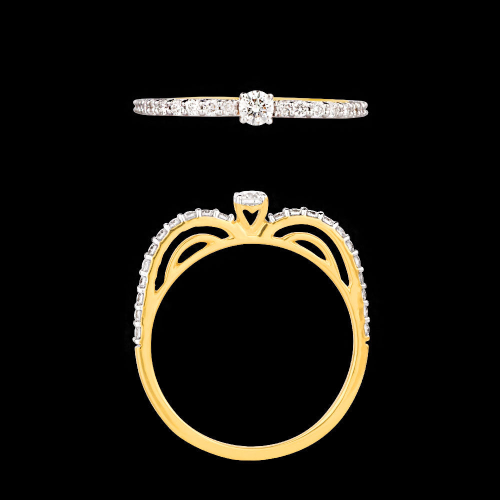 18K Yellow Gold Diamond Ring - 0.29ct VS-SI-GH