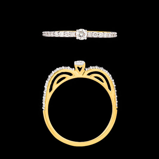 18K Yellow Gold Diamond Ring - 0.29ct VS-SI-GH
