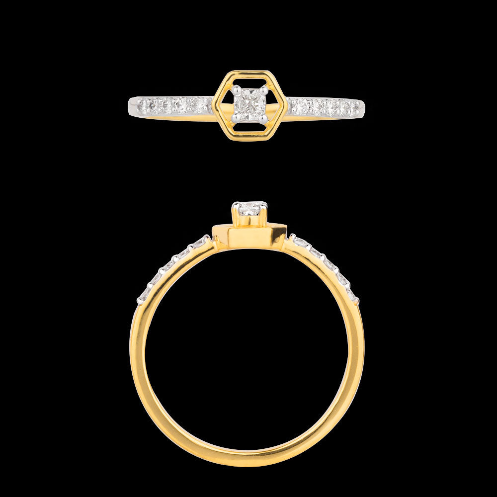 18K Yellow Gold Diamond Ring - 0.189ct SI-HI