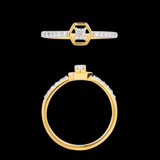 18K Yellow Gold Diamond Ring - 0.189ct SI-HI
