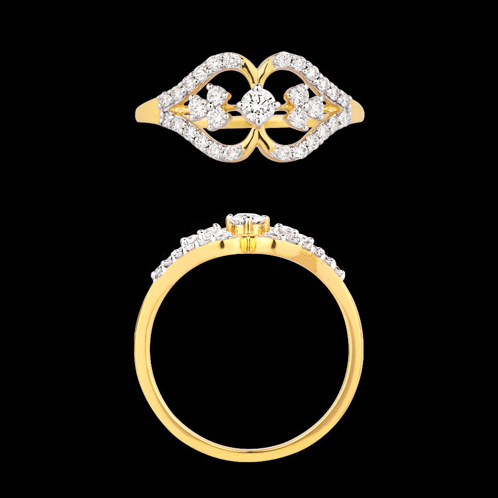 18K Yellow Gold Diamond Ring - 0.4ct VS-SI-GH