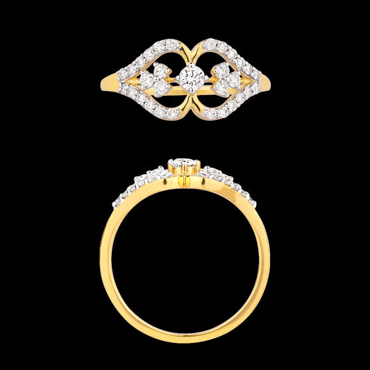 18K Yellow Gold Diamond Ring - 0.4ct VS-SI-GH