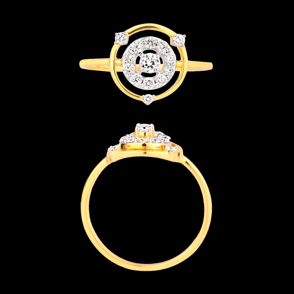 18K Yellow Gold Diamond Ring - 0.32ct VS-SI-GH
