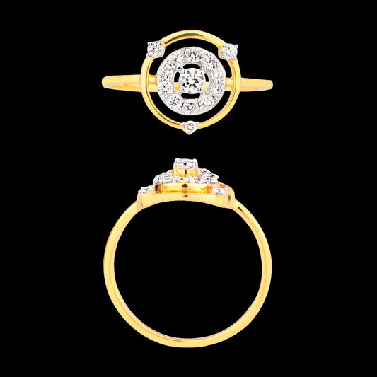 18K Yellow Gold Diamond Ring - 0.32ct VS-SI-GH