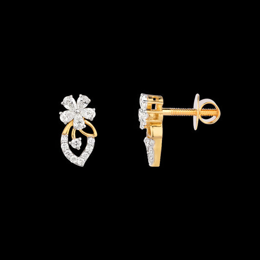 18K Yellow Gold Diamond Earrings - 0.495ct VVS-VS-EF