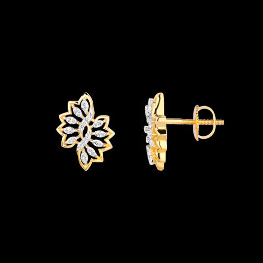 18K Yellow Gold Diamond Earrings - 0.56ct VVS-VS-EF
