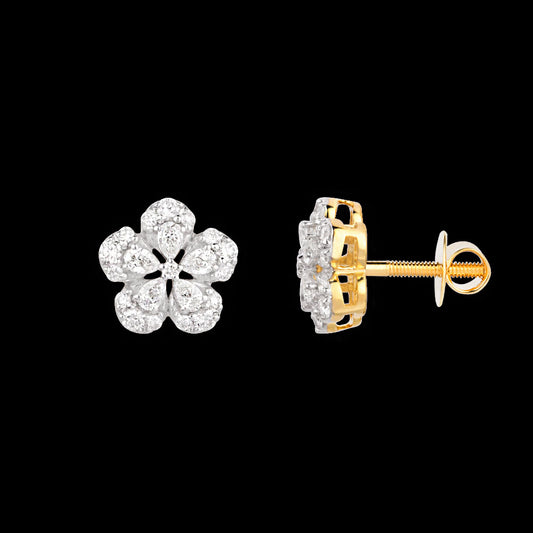 18K Yellow Gold Diamond Earrings - 0.566ct VVS-VS-EF