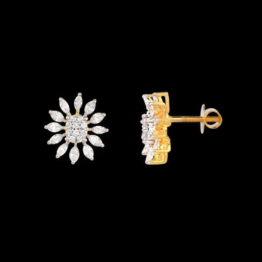 18K Yellow Gold Diamond Earrings - 0.71ct VVS-VS-EF