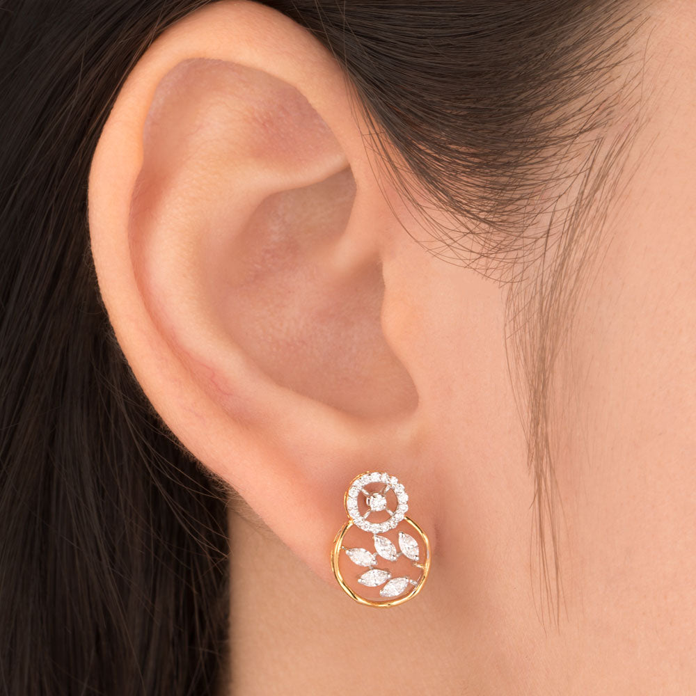 18K Yellow Gold Diamond Earrings - 0.541ct VVS-VS-EF
