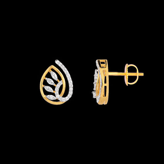 18K Yellow Gold Diamond Earrings - 0.431ct VVS-VS-EF