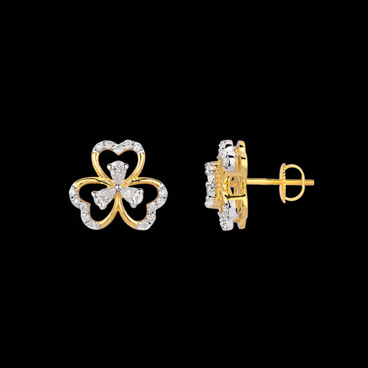 18K Yellow Gold Diamond Earrings - 0.337ct VVS-VS-EF
