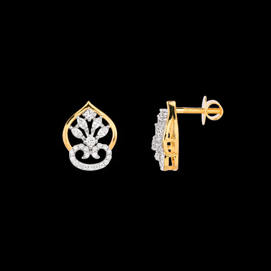 18K Yellow Gold Diamond Earrings - 0.379ct VVS-VS-EF