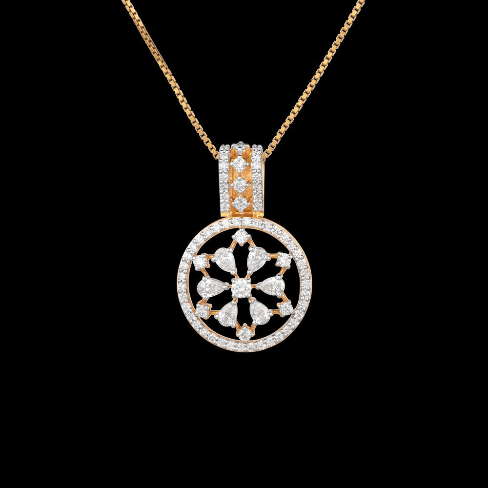 18K Yellow Gold Diamond Pendant - 1.13ct VS-SI-EF