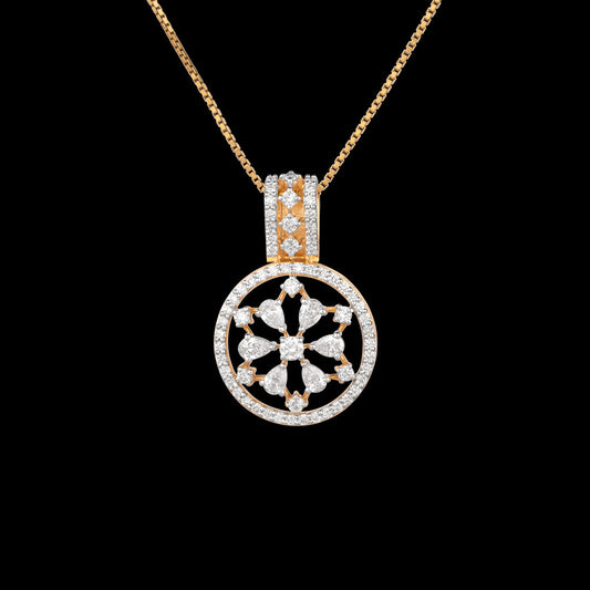 18K Yellow Gold Diamond Pendant - 1.13ct VS-SI-EF