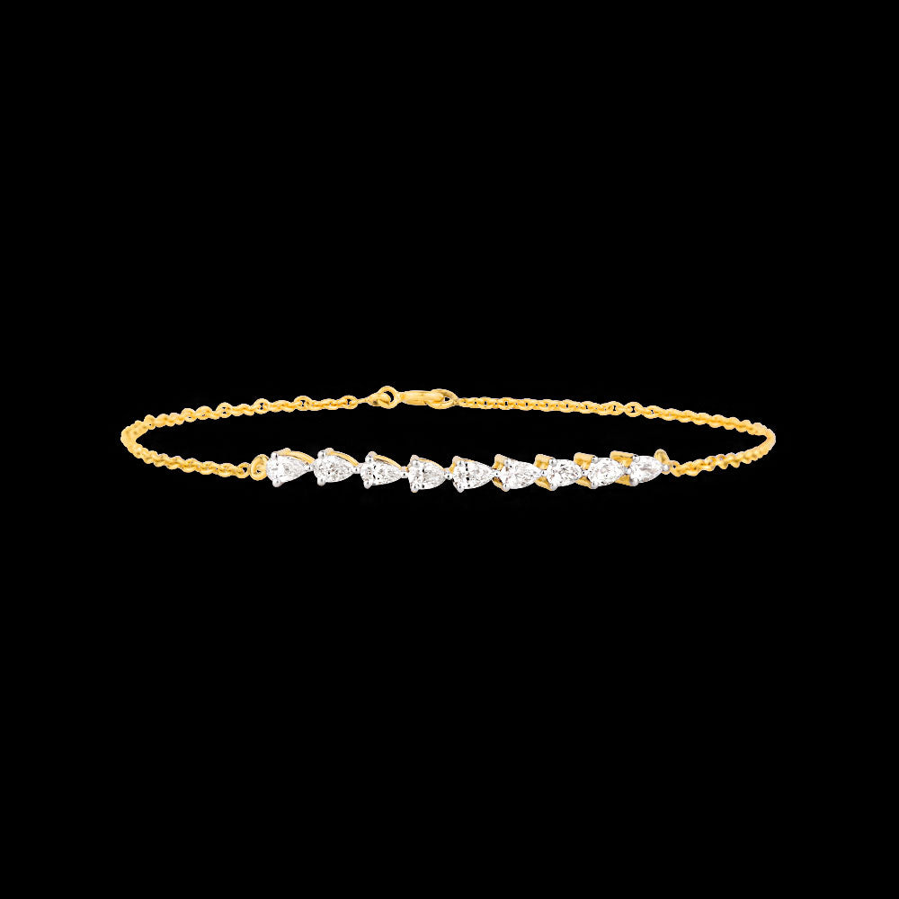 18K Yellow Gold Diamond Bracelet - 0.673ct VS-SI-EF
