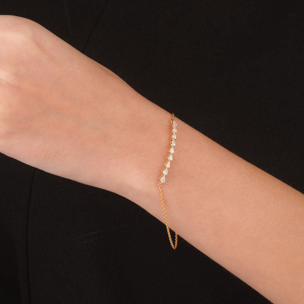 18K Yellow Gold Diamond Bracelet - 0.673ct VS-SI-EF