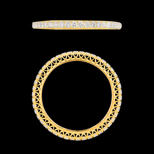 18K Yellow Gold Diamond Bangle - 23.4ct VVS-VS-JK