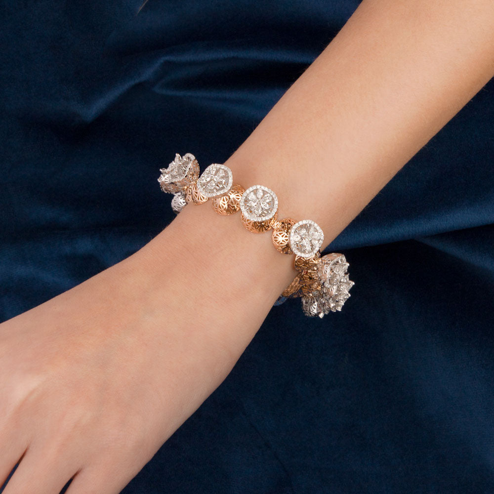 18K Rose Gold Diamond Bracelet - 7.35ct VVS-VS-GH