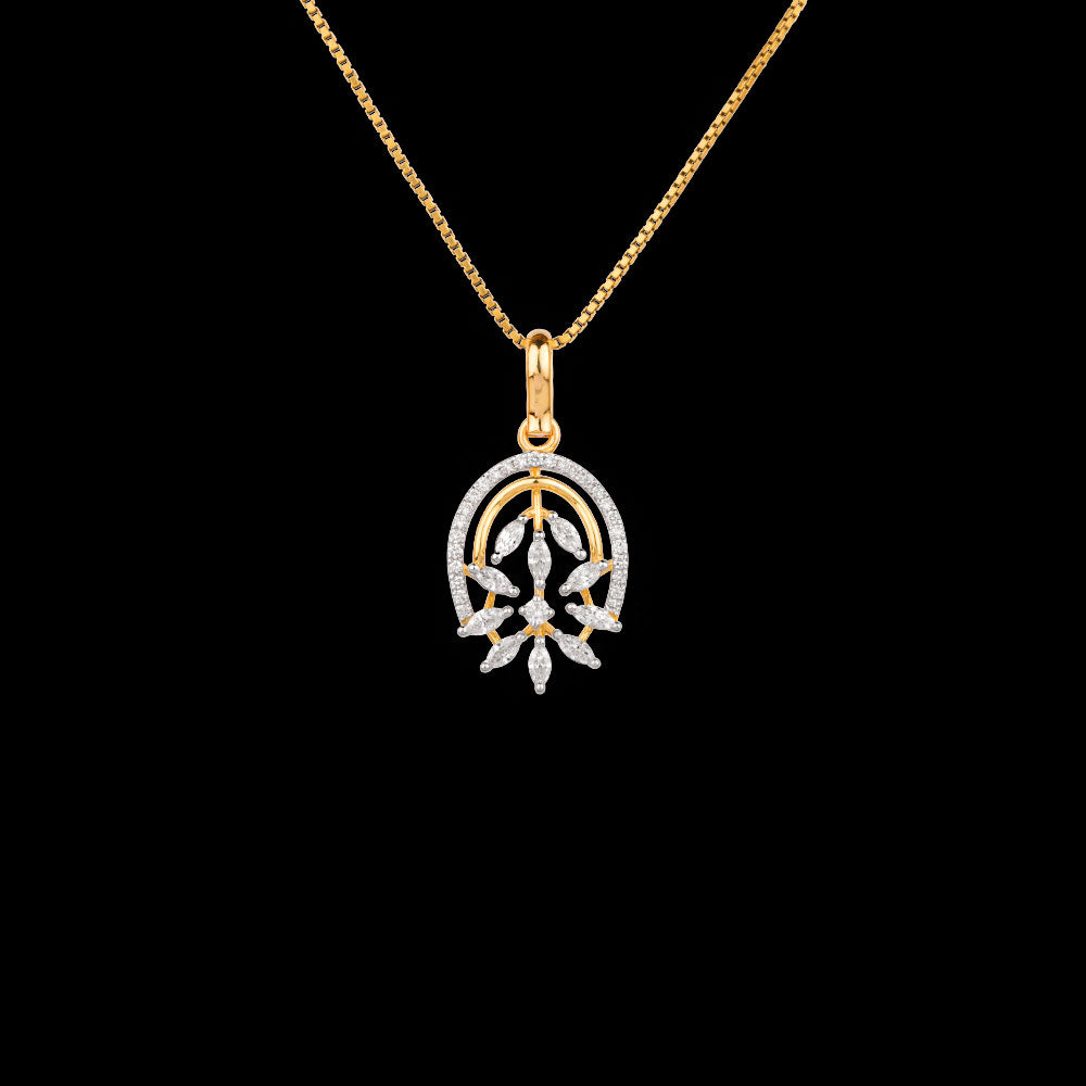 18K Two Tone Gold Diamond Pendant - 0.525ct VVS-EF