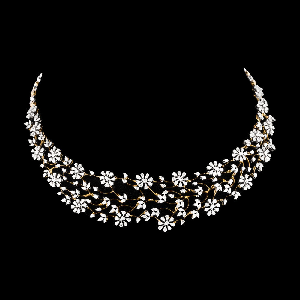 18K Yellow Gold Diamond Necklace - 9.52ct VVS-EF