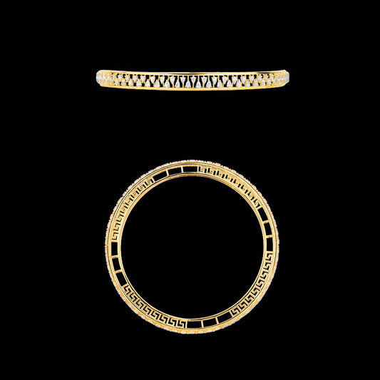 18K Yellow Gold Diamond Bangle - 4.183ct VS-GH