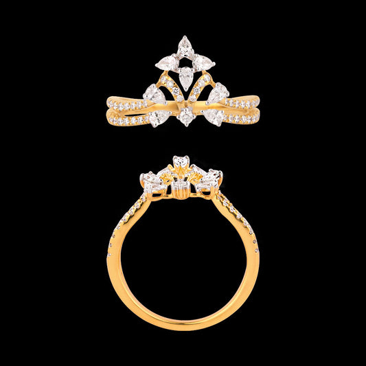 18K Yellow Gold Diamond Ring - 0.55ct VVS-EF