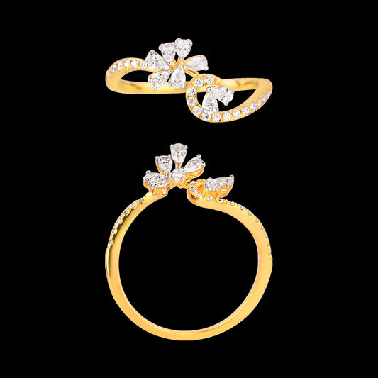 18K Yellow Gold Diamond Ring - 0.44ct VVS-EF
