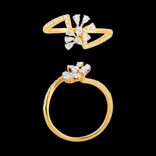 18K Yellow Gold Diamond Ring - 0.396ct VVS-EF