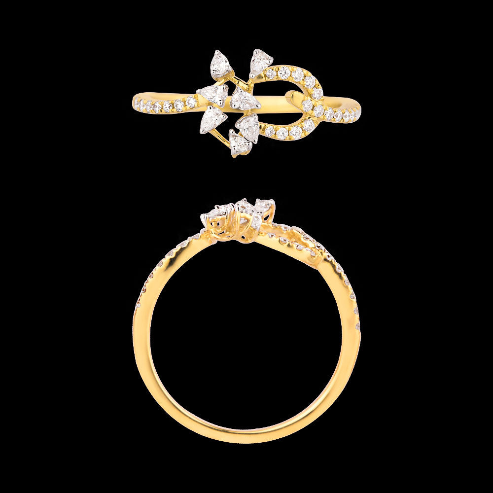 18K Yellow Gold Diamond Ring - 0.33ct VVS-EF