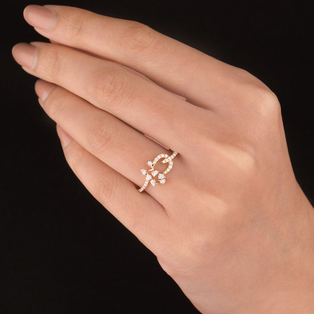 18K Yellow Gold Diamond Ring - 0.33ct VVS-EF