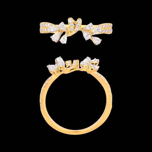 18K Yellow Gold Diamond Ring - 0.45ct VVS-EF