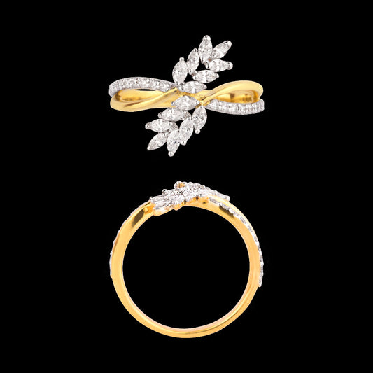 18K Yellow Gold Diamond Ring - 0.65ct VVS-VS-EF