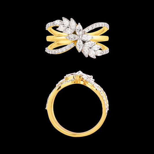 18K Yellow Gold Diamond Ring - 0.83ct VVS-VS-EF