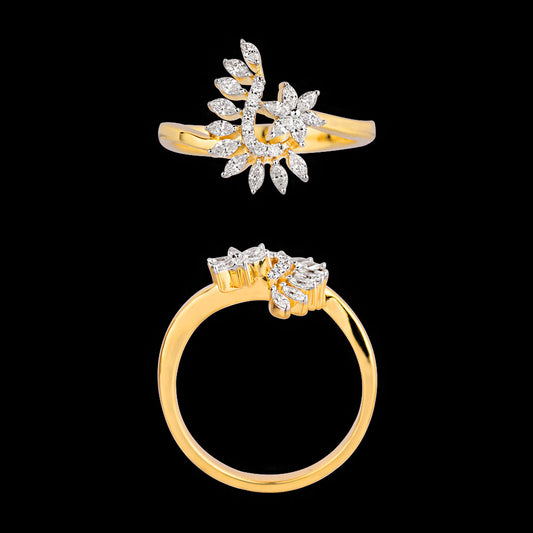 18K Yellow Gold Diamond Ring - 0.37ct VVS-VS-EF